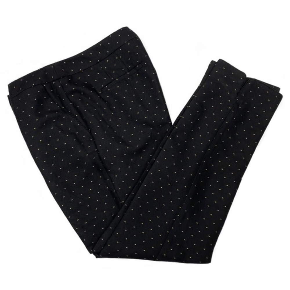 TALBOTS Black & Gold Polka Dot Dress Pants Size 6